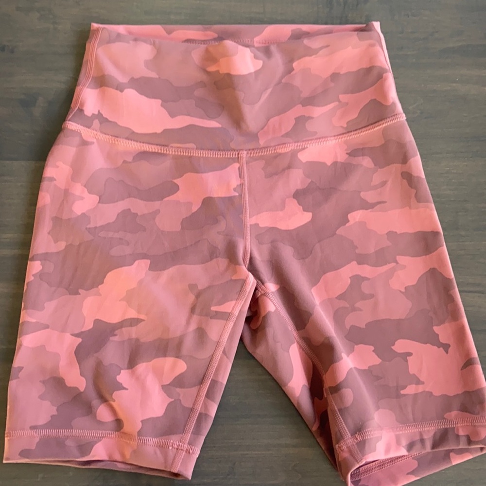 lululemon athletica Pink Camo High-Rise Biker Shorts